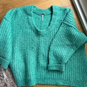 Free People Turquoise Oversized cozy Sweater